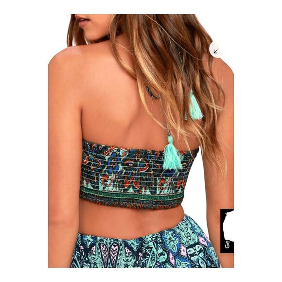 Free People‎ Maribelle Navy Blue Print Jumpsuit Wide Leg Sleeveless Women's XS - Picture 2 of 9